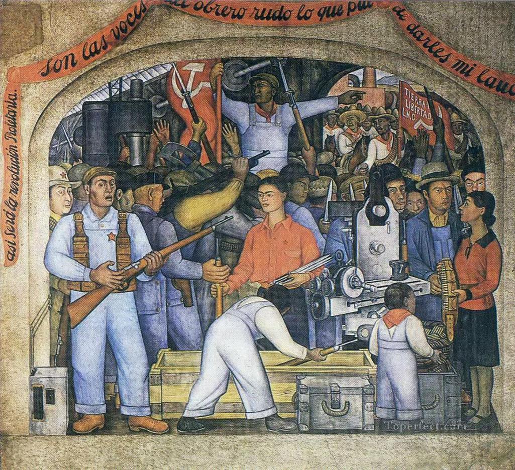 兵器庫 1928 年社会主義 ディエゴ・リベラ油絵